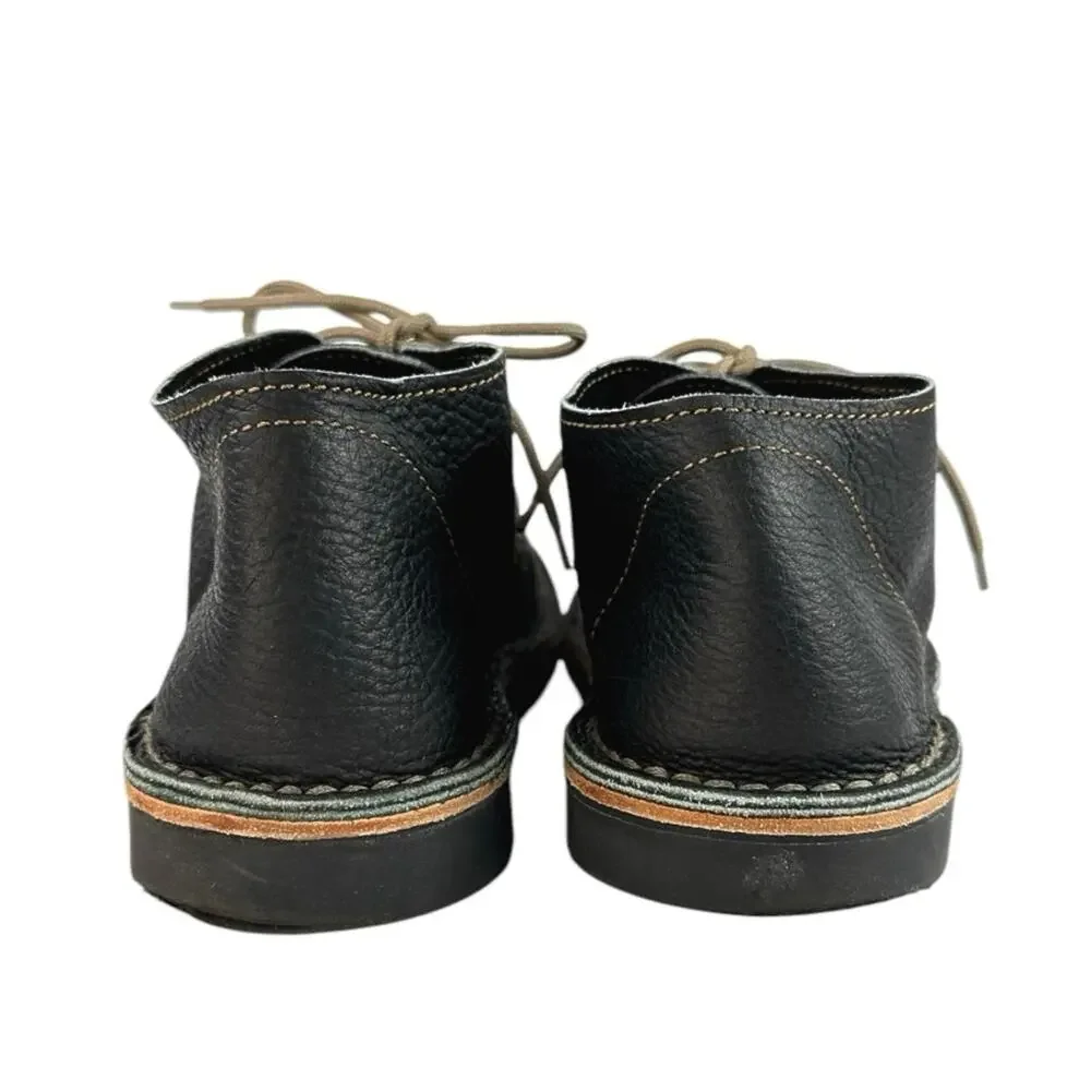 Brother Vellies Men's Black Leather Lace Up Round Toe Chukka Boots Size 9